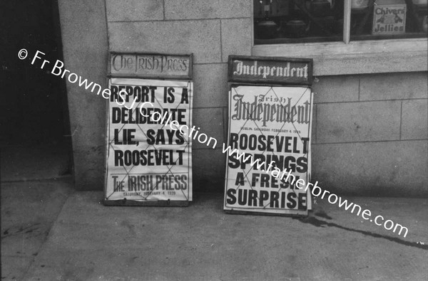 NEWSPAPER POSTER IRISH PRESS IRISH INDEPENDANT